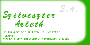 szilveszter arleth business card